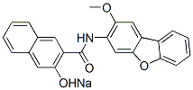 sodium 3-hydroxy-N-(2-methoxy-3-dibenzofuryl)naphthalene-2-carboxamidate Structure
