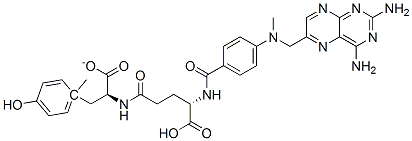 1-methyl N-[N-[4-[[(2,4-diaminopteridin-6-yl)methyl]methylamino]benzoyl]-L-gamma-glutamyl]-L-tyrosinate 구조식 이미지