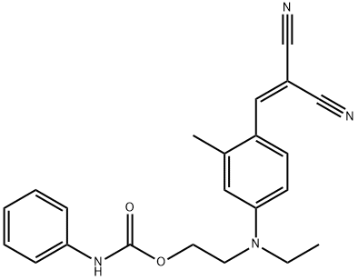 2-[4-(2,2-dicyanovinyl)-N-ethyl-3-methylaniline]ethyl carbanilate Structure