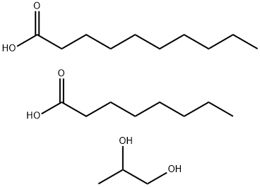 Decanoic acid, mixed diesters with octanoic acid and propylene glycol 구조식 이미지