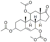 Androst-5-en-17-one, 3,11-bis(acetyloxy)-7-[(methoxycarbonyl)oxy]-, 구조식 이미지