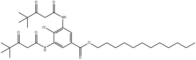 dodecyl 4-chloro-3,5-bis[(4,4-dimethyl-1,3-dioxopentyl)amino]benzoate 구조식 이미지