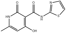 3-Pyridinecarboxamide,1,2-dihydro-4-hydroxy-6-methyl-2-oxo-N-2-thiazolyl- Structure