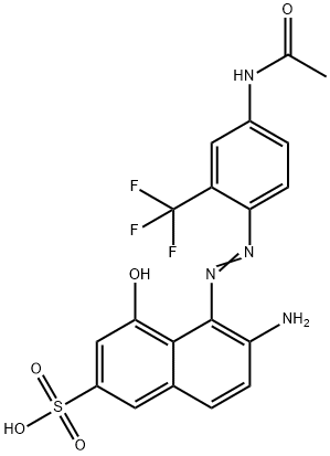 5-[[4-acetamido-2-(trifluoromethyl)phenyl]azo]-6-amino-4-hydroxynaphthalene-2-sulphonic acid 구조식 이미지