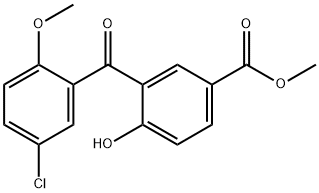 3-(5-Chloro-2-methoxybenzoyl)-4-hydroxybenzoic acid methyl ester 구조식 이미지