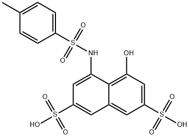 4-hydroxy-5-[[(p-tolyl)sulphonyl]amino]naphthalene-2,7-disulphonic acid 구조식 이미지