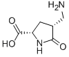 L-Proline, 4-(aminomethyl)-5-oxo-, (4R)- (9CI) Structure