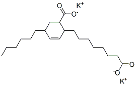 potassium 6-carboxy-4-hexylcyclohex-2-ene-1-octanoate Structure
