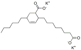 potassium 6-carboxy-4-hexylcyclohex-2-ene-1-octanoate 구조식 이미지