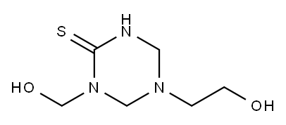 Tetrahydro-5-(2-hydroxyethyl)-1-(hydroxymethyl)-1,3,5-triazine-2(1H)-thione 구조식 이미지