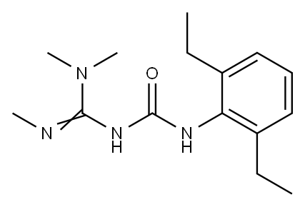 N-(2,6-Diethylphenyl)-N'-[(dimethylamino)(methylamino)methylene]urea 구조식 이미지