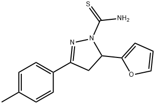 5-(FURAN-2-YL)-3-P-TOLYL-4,5-DIHYDRO-1H-PYRAZOLE-1-CARBOTHIOAMIDE 구조식 이미지