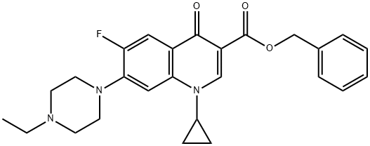 3-Quinolinecarboxylic acid, 1-cyclopropyl-7-(4-ethyl-1-piperazinyl)-6-fluoro-1,4-dihydro-4-oxo-, phenylMethyl ester Structure