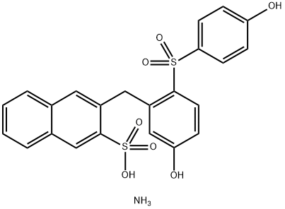 2-Naphthalenesulfonic acid, 3-[[5-hydroxy-2-[(4-hydroxyphenyl) sulfonyl]phenyl]methyl]-, monoammonium salt 구조식 이미지