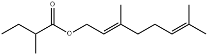 (E)-3,7-dimethylocta-2,6-dienyl 2-methylbutyrate 구조식 이미지