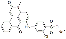 2-Chloro-4-[(2,7-dihydro-3-methyl-2,7-dioxo-3H-dibenz[f,ij]isoquinolin-6-yl)amino]benzenesulfonic acid sodium salt 구조식 이미지