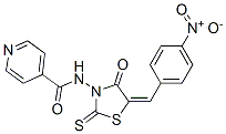 N-[5-[(4-Nitrophenyl)methylene]-4-oxo-2-thioxo-3-thiazolidinyl]-4-pyridinecarboxamide 구조식 이미지