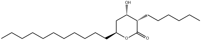 (3S,4S,6S)-3-Hexyl-3,4,5,6-tetrahydro-4-hydroxy-6-undecyl-2H-pyran-2-one 구조식 이미지