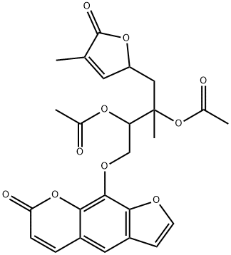 9-[2,3-Bis(acetyloxy)-4-(2,5-dihydro-4-methyl-5-oxofuran-2-yl)-3-methylbutoxy]-7H-furo[3,2-g][1]benzopyran-7-one Structure