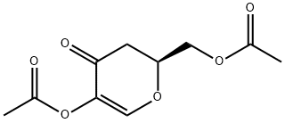 4H-Pyran-4-one, 5-(acetyloxy)-2-(acetyloxy)methyl-2,3-dihydro-, (2S)- 구조식 이미지