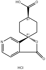 trans-1'-Oxo-spiro[cyclohexane-1,3'(1'H)-furo[3,4-c]pyridine]-4-carboxylic acid hydrochloride 구조식 이미지