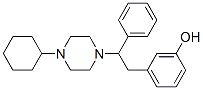 1-cyclohexyl-4-(2-(3-hydroxyphenyl)-1-phenylethyl)piperazine 구조식 이미지