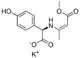 potassium [R(Z)]-(4-hydroxyphenyl)[(3-methoxy-1-methyl-3-oxoprop-1-enyl)amino]acetate  구조식 이미지