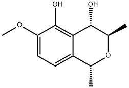 1H-2-Benzopyran-4,5-diol, 3,4-dihydro-6-methoxy-1,3-dimethyl-, (1R,3R,4S)- (9CI) 구조식 이미지