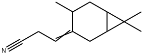 3-(4,7,7-트리메틸비시클로[4.1.0]헵트-3-일리덴)프로피오노니트릴 구조식 이미지