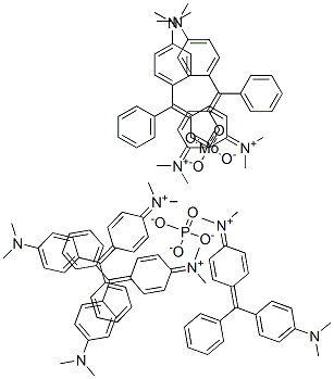 Methanaminium, N-[4-[[4-(dimethylamino) phenyl] phenylmethylene]-2,5-cyclohexadien-1-ylidene]-N-methyl-, molybdatephosphate 구조식 이미지
