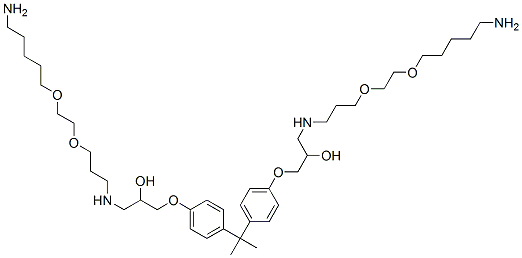 1,1'-[(1-Methylethylidene)bis(4,1-phenyleneoxy)]bis[3-[[3-[2-[(5-aminopentyl)oxy]ethoxy]propyl]amino]-2-propanol] 구조식 이미지