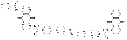 4'-[[4'-[[[5-(benzoylamino)-9,10-dihydro-9,10-dioxo-1-anthryl]amino]carbonyl][1,1'-biphenyl]-4-yl]azo]-N-(9,10-dihydro-9,10-dioxo-1-anthryl)[1,1'-biphenyl]-4-carboxamide 구조식 이미지
