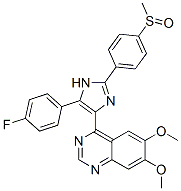 Quinazoline,  4-[5-(4-fluorophenyl)-2-[4-(methylsulfinyl)phenyl]-1H-imidazol-4-yl]-6,7-dimethoxy-  (9CI) 구조식 이미지