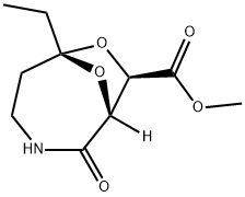 7,9-Dioxa-3-azabicyclo[4.2.1]nonane-8-carboxylicacid,6-ethyl-2-oxo-,methylester,(1R,6S,8R)-(9CI) Structure