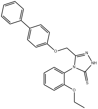 s-Triazole-2-thiol, 5-(4-biphenylyloxymethyl)-1-(o-ethoxyphenyl)- 구조식 이미지