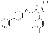 s-Triazole-2-thiol, 5-(4-biphenylyloxymethyl)-1-(3,4-dimethylphenyl)- 구조식 이미지
