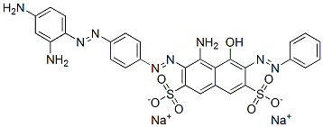 disodium 4-amino-3-[[4-[(2,4-diaminophenyl)azo]phenyl]azo]-5-hydroxy-6-(phenylazo)naphthalene-2,7-disulphonate 구조식 이미지