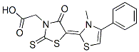 5-(3-methyl-4-phenylthiazol-2(3H)-ylidene)-4-oxo-2-thioxothiazolidin-3-acetic acid 구조식 이미지