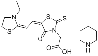 5-[(3-ETHYL-2-THIAZOLIDINYLIDENE)ETHYLIDENE]-4-OXO-2-THIOXO-3- THIAZOLIDINEACETIC ACID PIPERIDINE SALT Structure