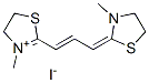 4,5-dihydro-3-methyl-2-[3-(3-methylthiazolidin-2-ylidene)prop-1-enyl]thiazolium iodide Structure