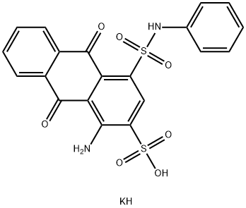 1-Amino-9,10-dihydro-9,10-dioxo-4-[(phenylamino)sulfonyl]-2-anthracenesulfonic acid potassium salt 구조식 이미지