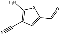 3-Thiophenecarbonitrile,  2-amino-5-formyl- Structure