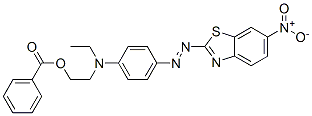 2-[에틸[4-[(6-니트로벤조티아졸-2-일)아조]페닐]아미노]에틸벤조에이트 구조식 이미지