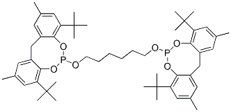 6,6'-[1,6-Hexanediylbis(oxy)]bis[4,8-bis(1,1-dimethylethyl)-2,10-dimethyl-12H-dibenzo[d,g][1,3,2]dioxaphosphocin] 구조식 이미지