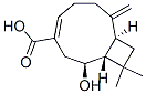 (1R,2S,4Z,9S)-2-Hydroxy-11,11-dimethyl-8-methylenebicyclo[7.2.0]undec-4-ene-4-carboxylic acid 구조식 이미지