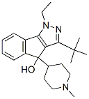 1,4-Dihydro-3-tert-butyl-1-ethyl-4-(1-methyl-4-piperidyl)indeno[1,2-c]pyrazol-4-ol Structure