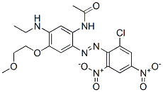 N-[2-[(2-chloro-4,6-dinitrophenyl)azo]-5-(ethylamino)-4-(2-methoxyethoxy)phenyl]acetamide 구조식 이미지