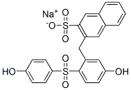 sodium 3-[[5-hydroxy-2-[(4-hydroxyphenyl)sulphonyl]phenyl]methyl]naphthalene-2-sulphonate Structure