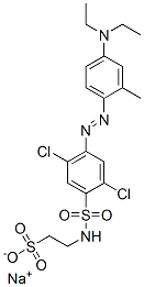 sodium 2-[[[2,5-dichloro-4-[[4-(diethylamino)-2-methylphenyl]azo]phenyl]sulphonyl]amino]ethanesulphonate Structure