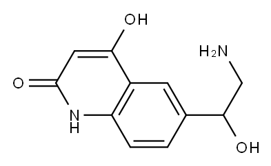 2(1H)-Quinolinone, 6-(2-amino-1-hydroxyethyl)-4-hydroxy- (9CI) 구조식 이미지